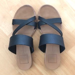 Dolce Vida Black Flat Sandals